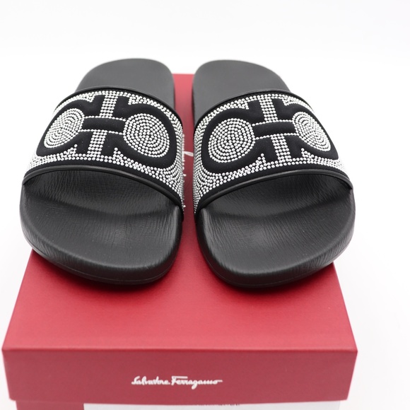 Salvatore Ferragamo Groove X Gancini Pool Slides - Picture 2 of 7